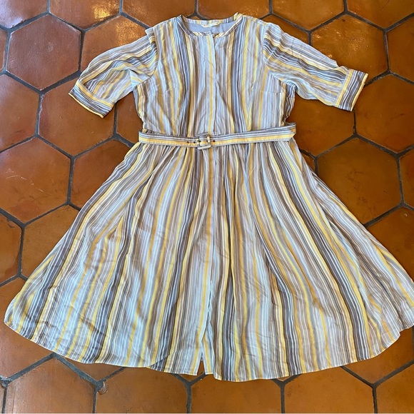 Wayward Fancies Eshakti Striped Chiffon Women’s Maxi Dress Pockets Wedding 4X - Picture 1 of 9